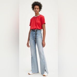 Levi Ribcage Split Flare Jeans